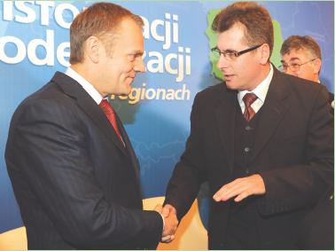 Jacek Rowiński i premier Donald Tusk